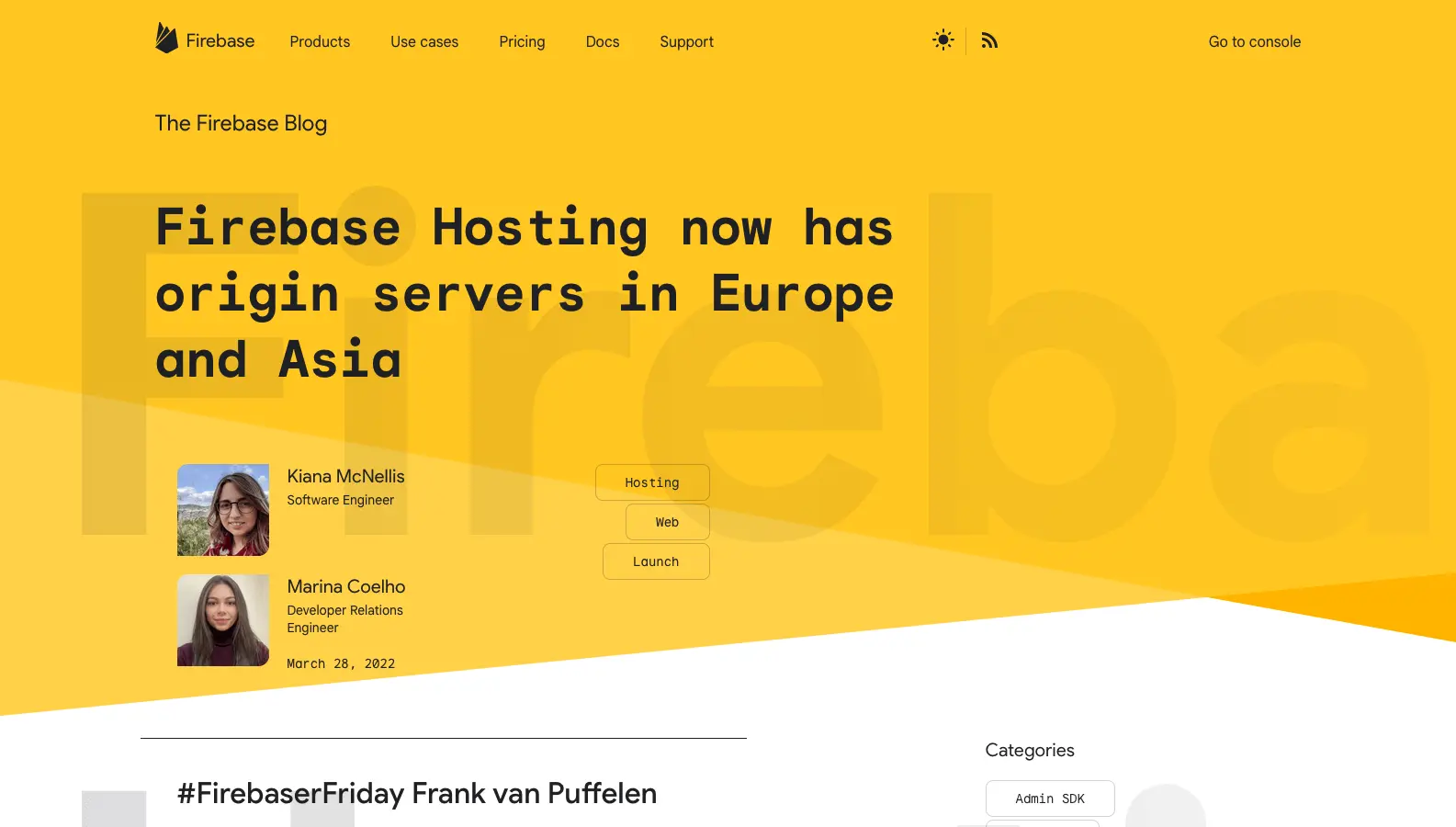 A screenshot of https://firebase.blog/